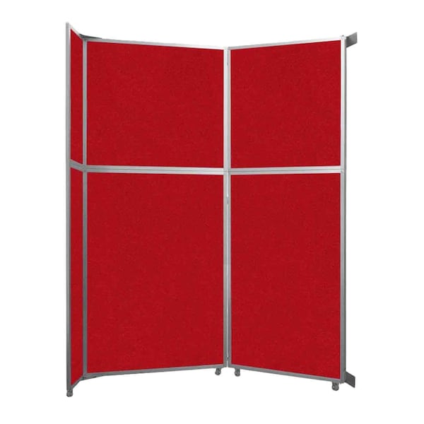 Operable Wall Folding Room Divider 7'11" x 10'3/4" Red Fabric